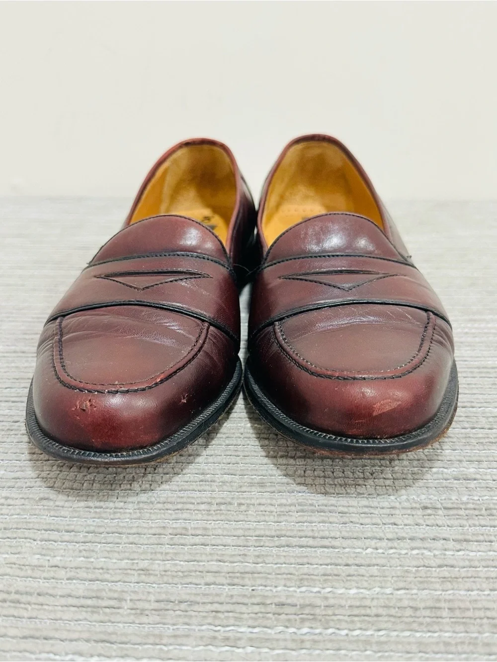 Vintage Magnanni Louie 5018 Men's Burgundy Leather‎ Penny Loafers Size 8 D Spain